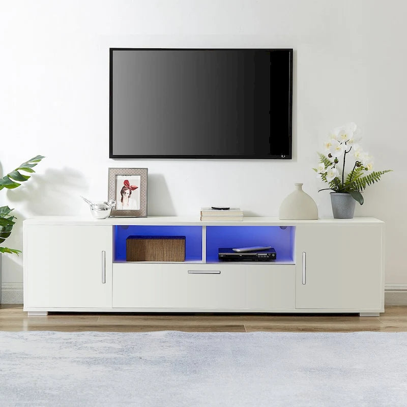 63" TV Stand with RGB LED Lights - Fits TVs Up to 65"