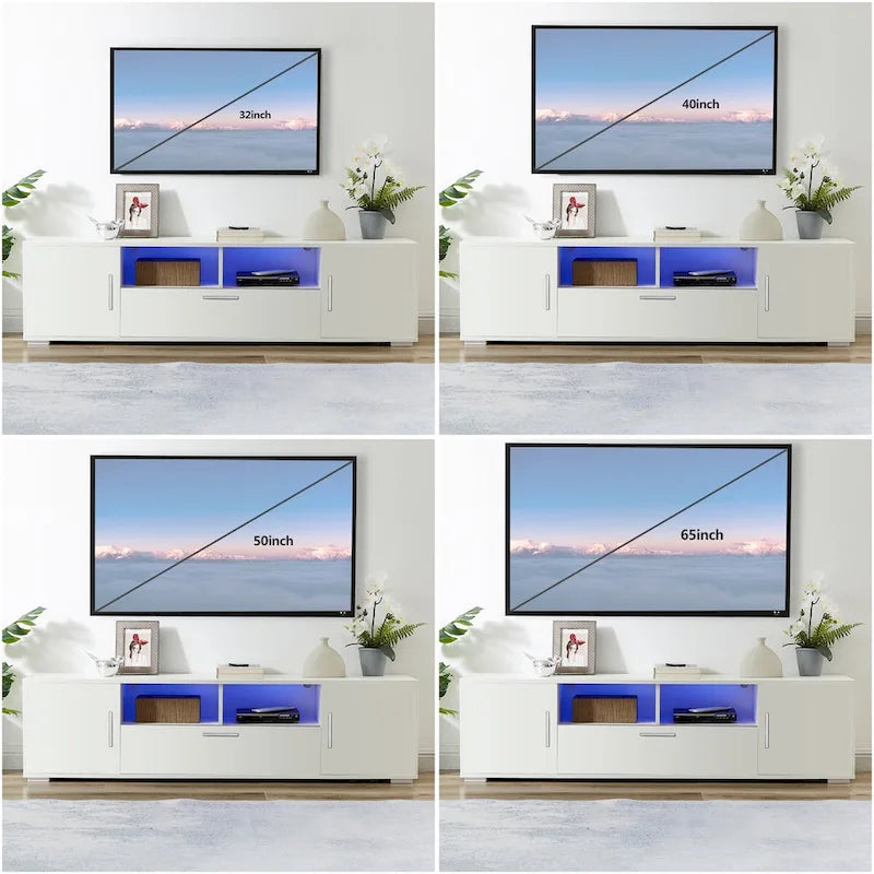 63" TV Stand with RGB LED Lights - Fits TVs Up to 65"