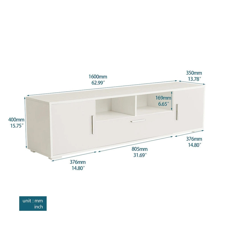 63" TV Stand with RGB LED Lights - Fits TVs Up to 65"