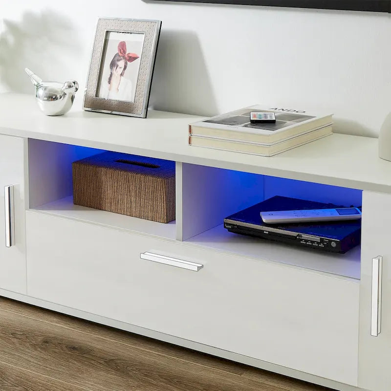 63" TV Stand with RGB LED Lights - Fits TVs Up to 65"