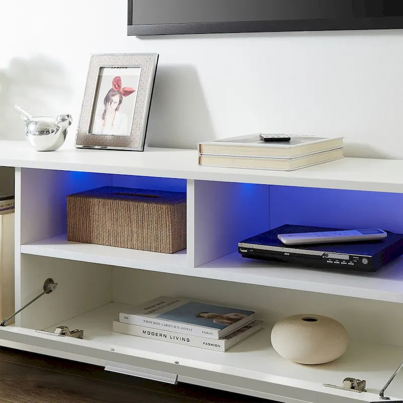 63" TV Stand with RGB LED Lights - Fits TVs Up to 65"