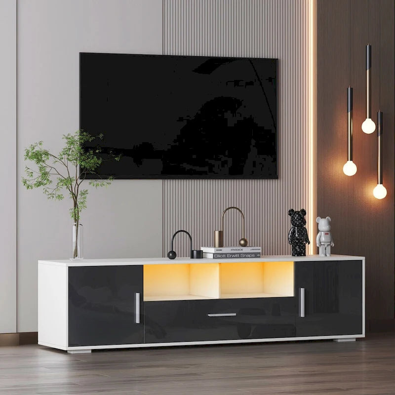63" TV Stand with RGB LED Lights - Fits TVs Up to 65"