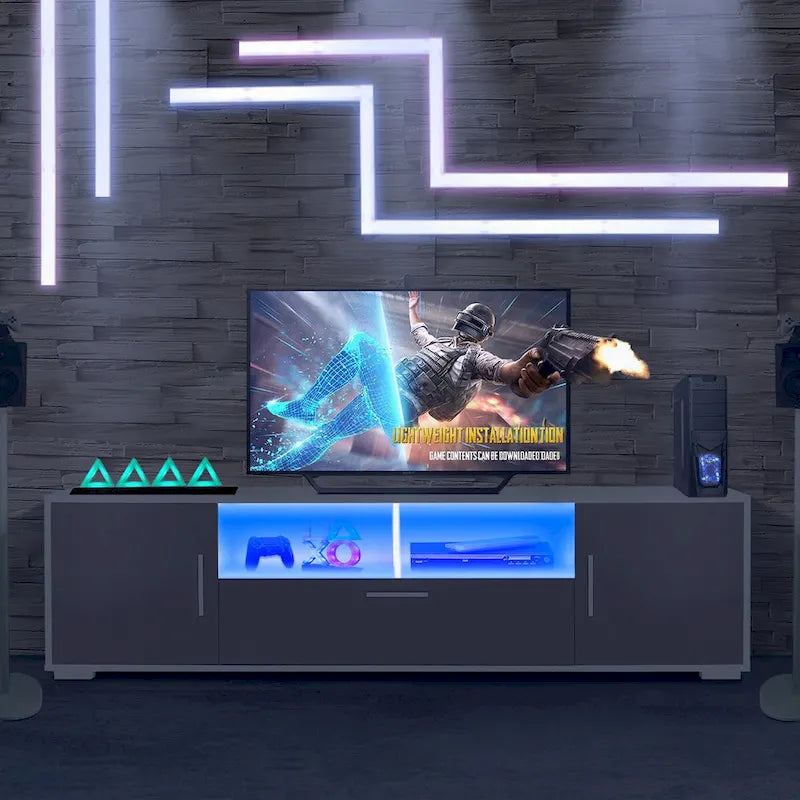 63" TV Stand with RGB LED Lights - Fits TVs Up to 65"