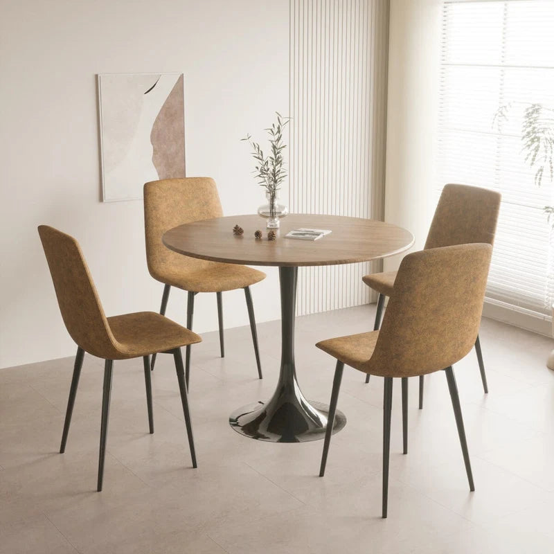 Tavolo da pranzo rotondo, tavolo Tulip da 31.5 per cucina, da pranzo per 2-4 persone con piano in MDF e base a piedistallo, tavolino laterale