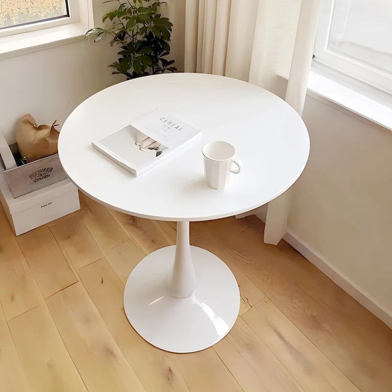 Tavolo da pranzo rotondo, tavolo Tulip da 31.5 per cucina, da pranzo per 2-4 persone con piano in MDF e base a piedistallo, tavolino laterale