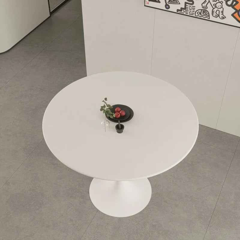 Tavolo da pranzo rotondo, tavolo Tulip da 31.5 per cucina, da pranzo per 2-4 persone con piano in MDF e base a piedistallo, tavolino laterale