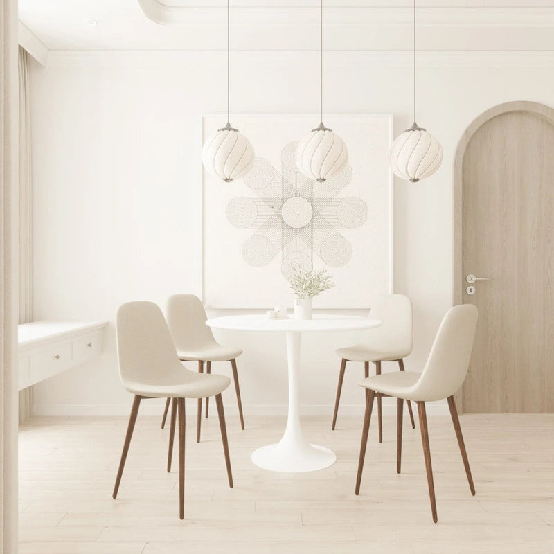 Tavolo da pranzo rotondo, tavolo Tulip da 31.5 per cucina, da pranzo per 2-4 persone con piano in MDF e base a piedistallo, tavolino laterale