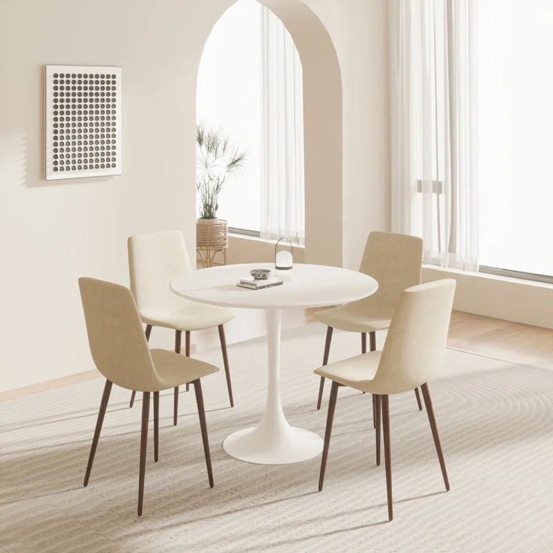 Tavolo da pranzo rotondo, tavolo Tulip da 31.5 per cucina, da pranzo per 2-4 persone con piano in MDF e base a piedistallo, tavolino laterale