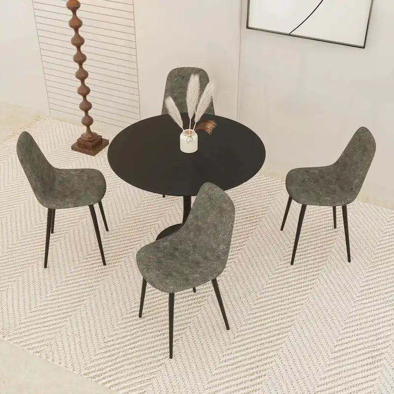 Tavolo da pranzo rotondo, tavolo Tulip da 31.5 per cucina, da pranzo per 2-4 persone con piano in MDF e base a piedistallo, tavolino laterale