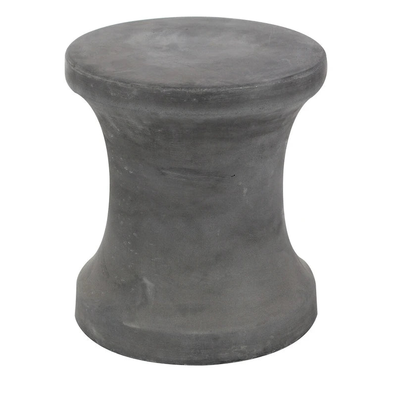 Fiberclay Ceramic Distressed Hourglass Outdoor Accent Table - White or Black