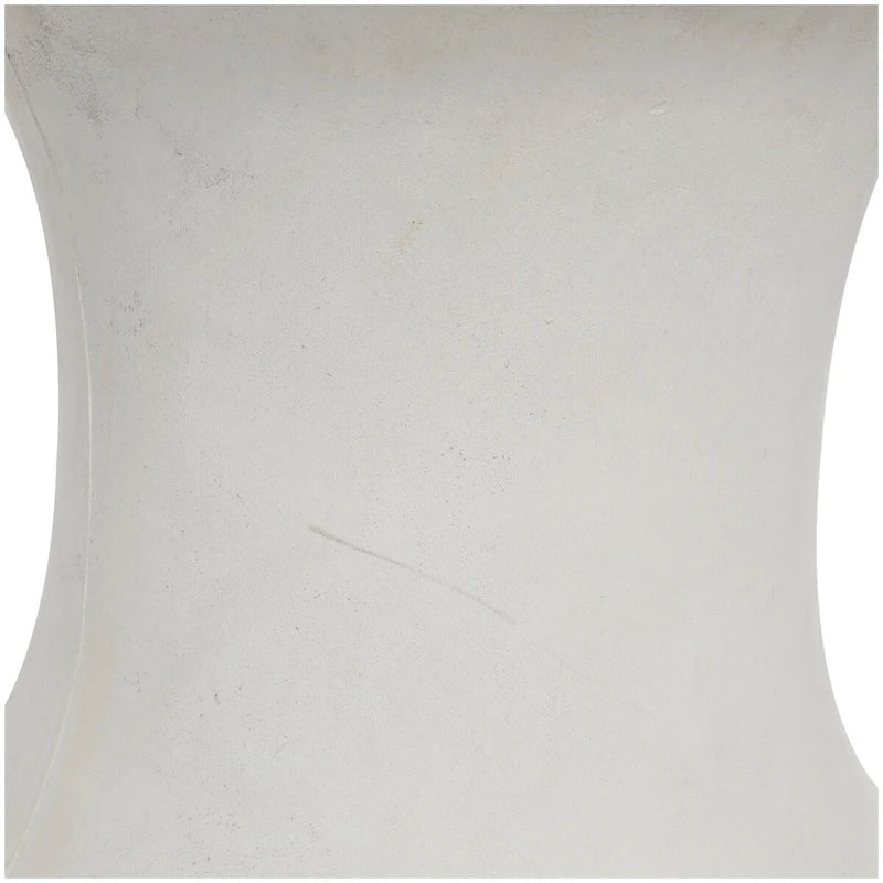 Fiberclay Ceramic Distressed Hourglass Outdoor Accent Table - White or Black