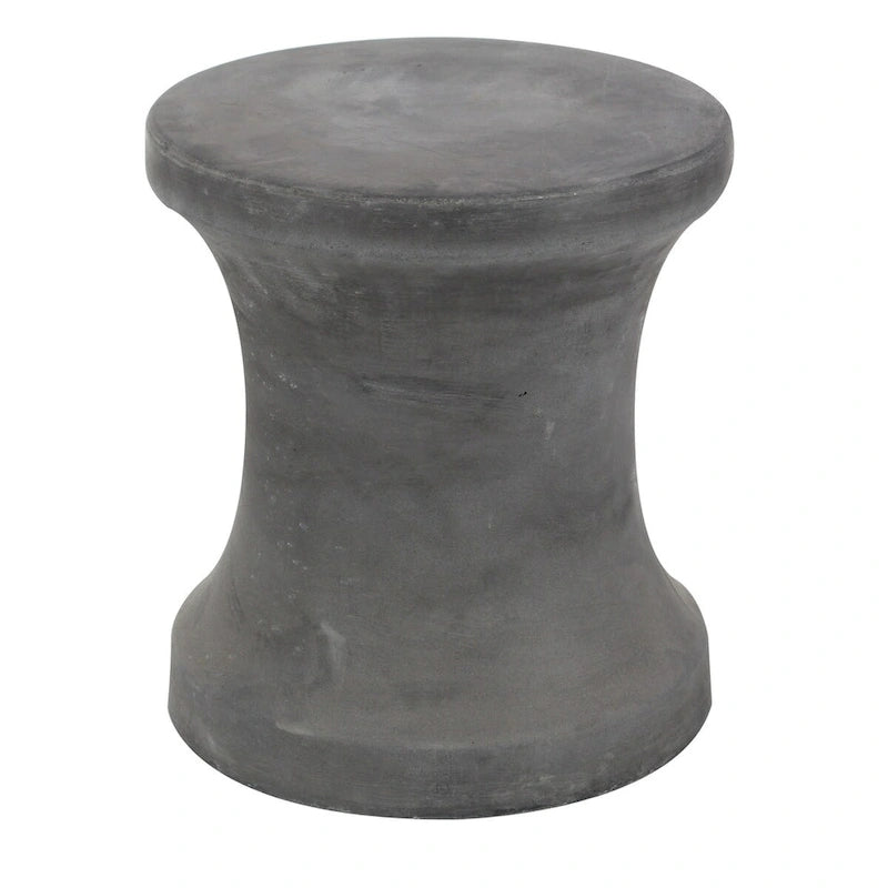 Mesa de apoio exterior em cerâmica Fiberclay com acabamento envelhecido em forma de ampulheta - branca ou preta