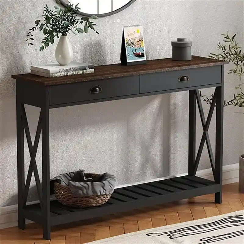 47 Konsolentisch im Landhausstil mit Schublade für den Eingangsbereich - 11.8D x 47.19W x 31.5H