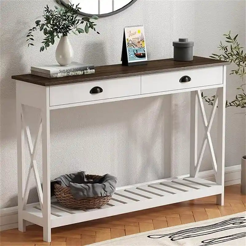 47 Konsolentisch im Landhausstil mit Schublade für den Eingangsbereich - 11.8D x 47.19W x 31.5H