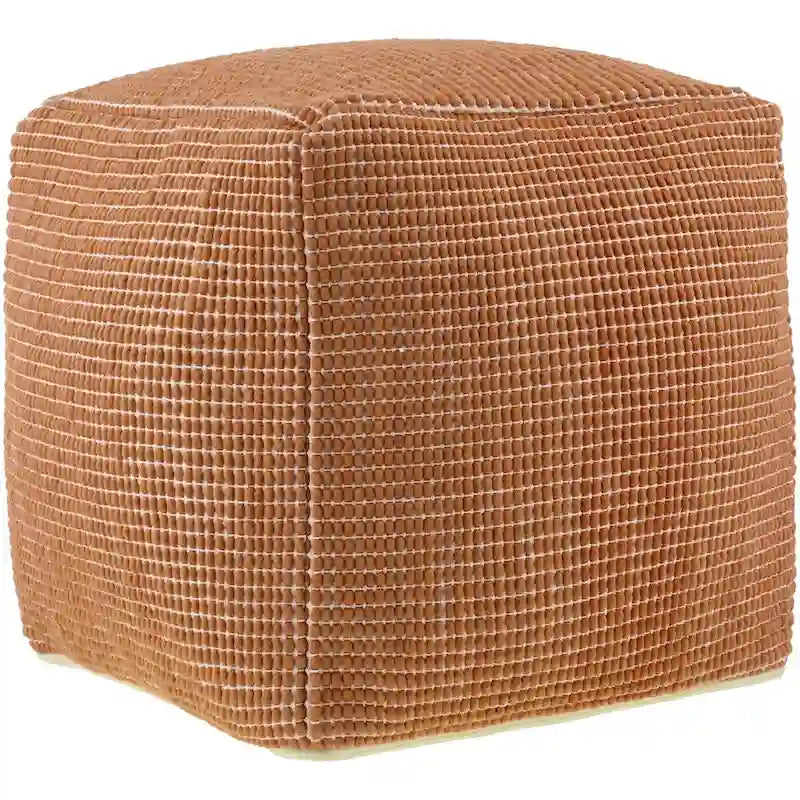 Moderner und zeitgenössischer Pouf im groben Gitterdesign